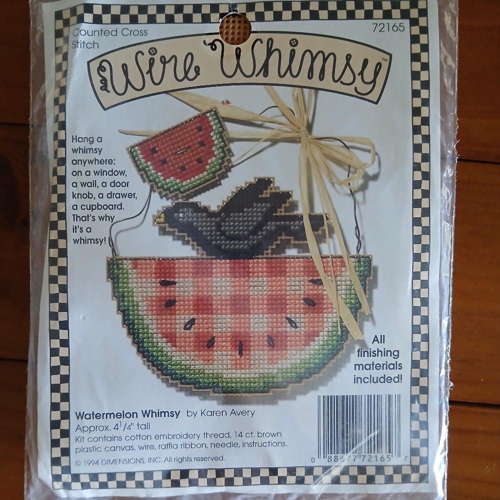 VINTAGE 1994 Wire Whimsy Watermelon Whimsy Counted Cross Stitch Kit *NEW*